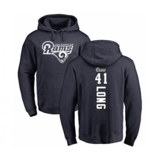 Football Los Angeles Rams #41 David Long Navy Blue Backer Pullover Hoodie - Ujersey Shop