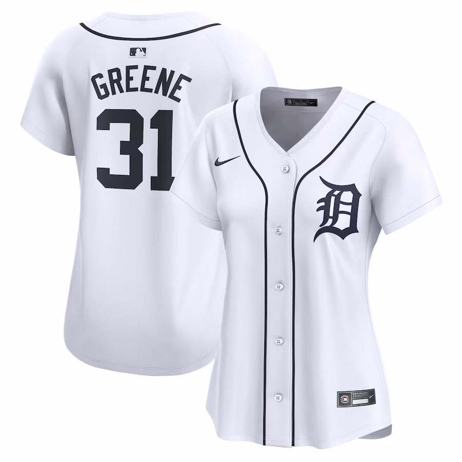 Women's Detroit Tigers Riley Greene Nike White Home Limited Player Jersey - Ujersey Shop