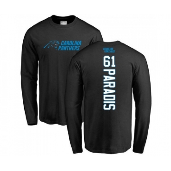 Football Carolina Panthers #61 Matt Paradis Black Backer Long Sleeve T-Shirt - Ujersey Shop