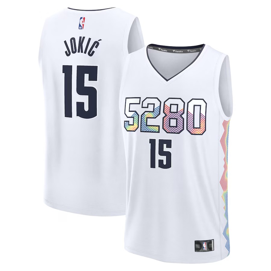 Men's Denver Nuggets Nikola Jokic Fanatics White 2024/25 Fast Break Player Jersey - City Edition - Ujersey Shop