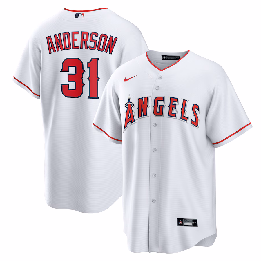 Men's Los Angeles Angels Tyler Anderson Nike White Home Replica Jersey - Ujersey Shop