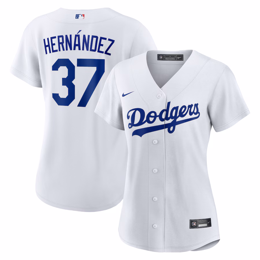 Women's Los Angeles Dodgers Teoscar Hernandez Nike White Home Replica Jersey - Ujersey Shop