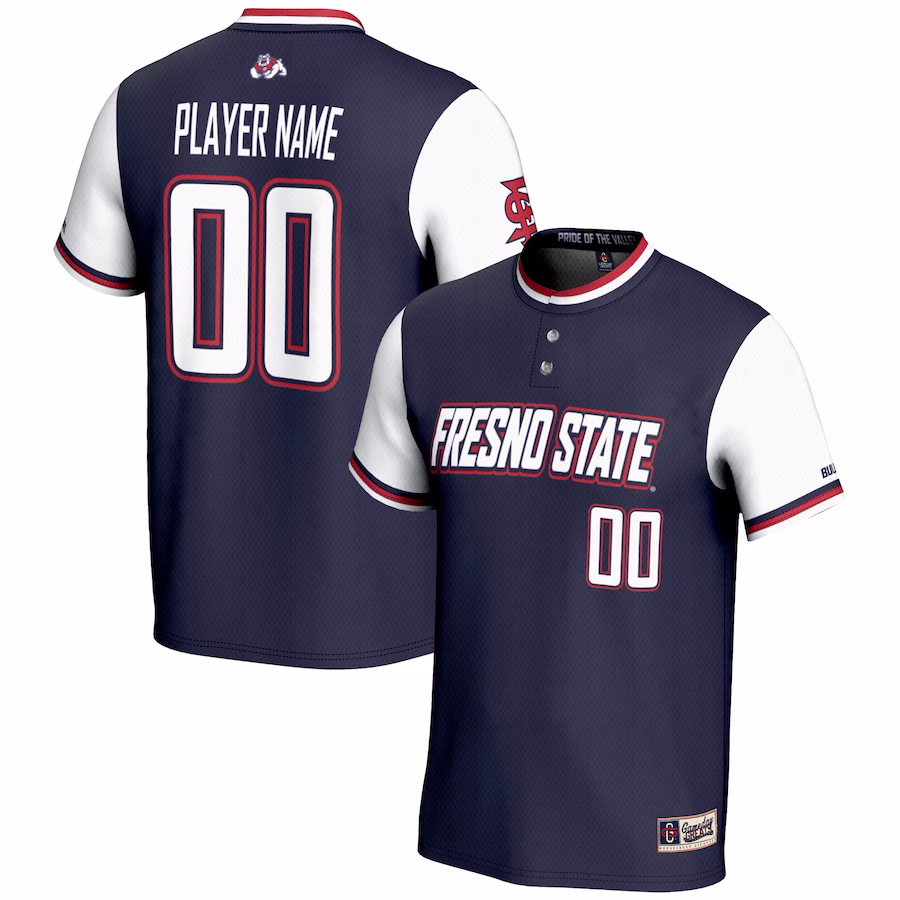 Fresno State Bulldogs GameDay Greats NIL Pick-A-Player Lightweight Softball Jersey - Navy - Ujersey Shop