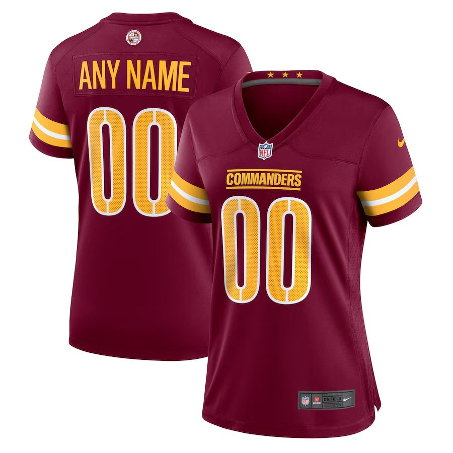 Women's Washington Commanders Nike Burgundy Game Custom Player Jersey - Ujersey Shop