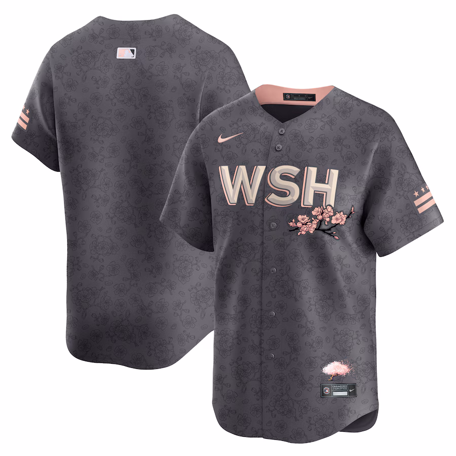 Men's Washington Nationals  Nike Charcoal City Connect Limited Jersey - Ujersey Shop