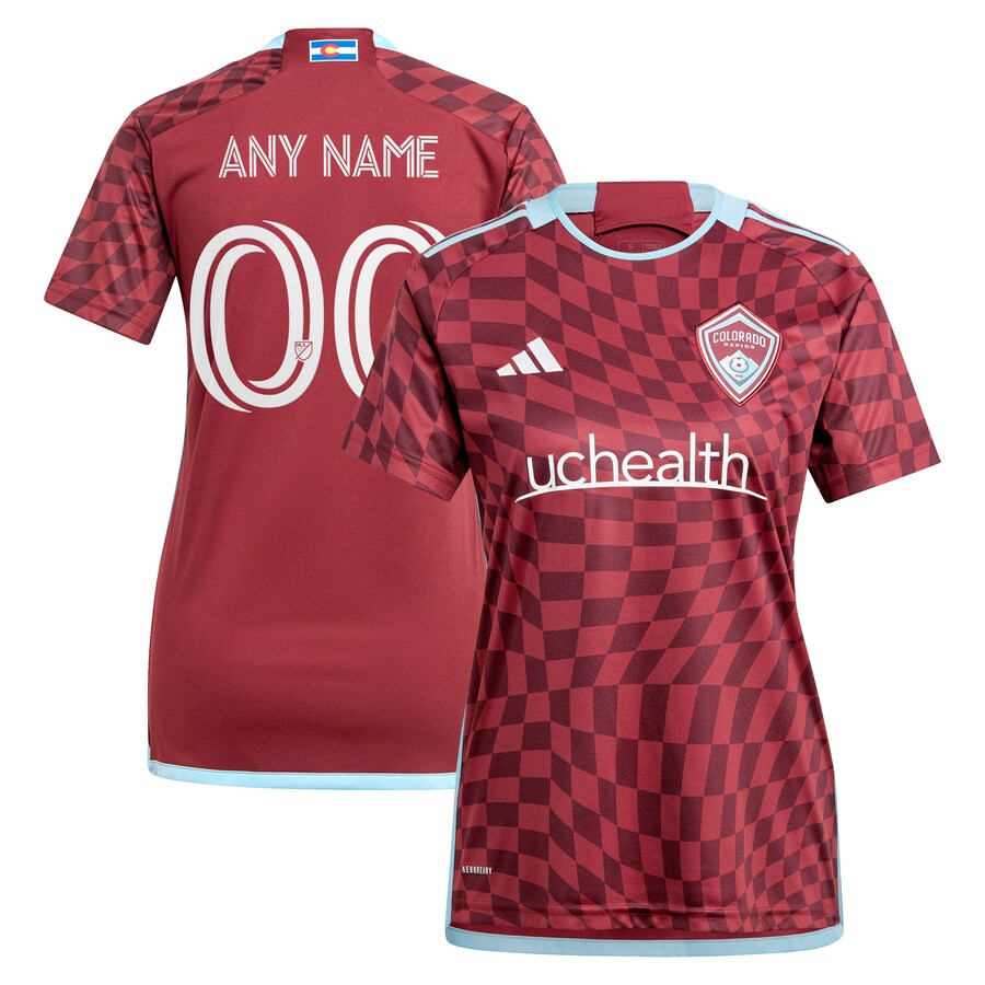 Women's Colorado Rapids  adidas Burgundy 2024 One Flag Kit Replica Custom Jersey - Ujersey Shop