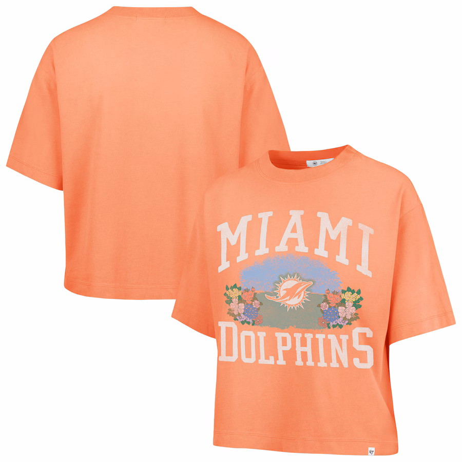 Men's Miami Dolphins Fanatics Heather Charcoal Victory Arch T-Shirt - Ujersey Shop