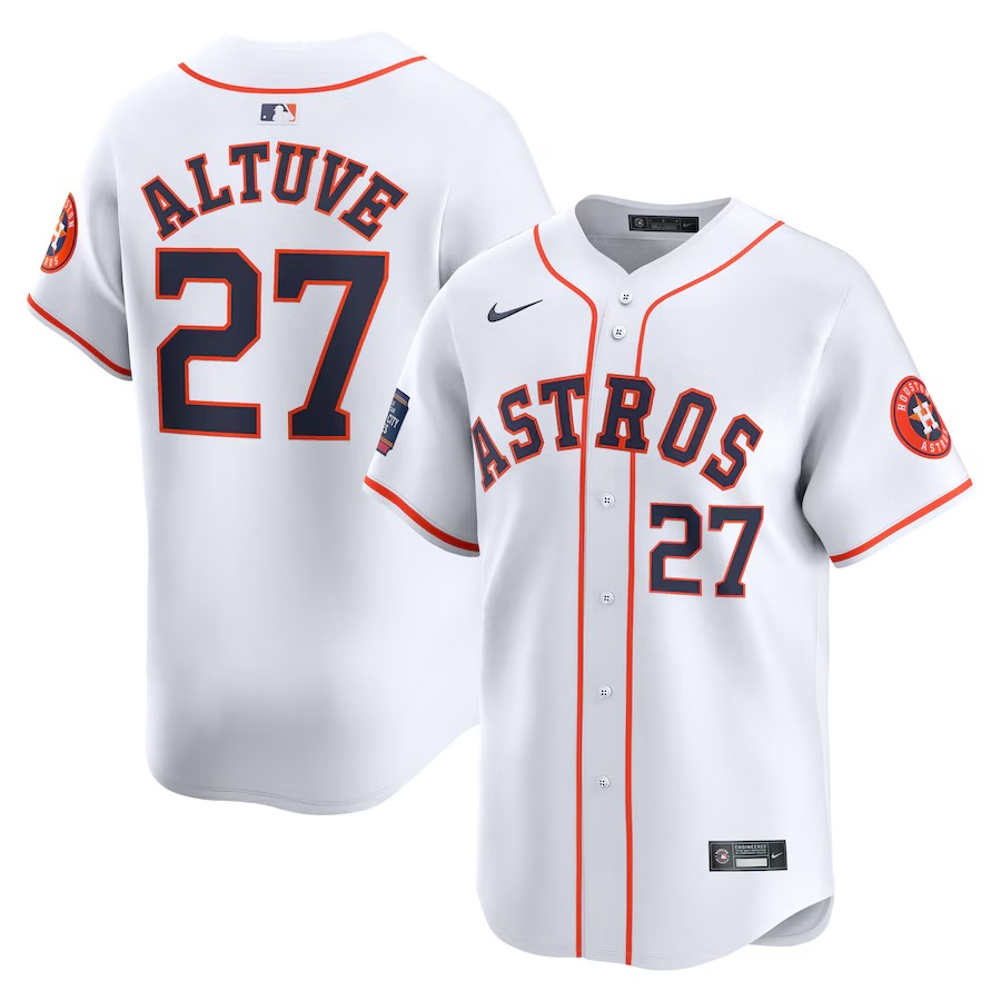 Men's Houston Astros Jose Altuve Nike White 2024 MLB World Tour Mexico City Series Home Limited Player Jersey - Ujersey Shop