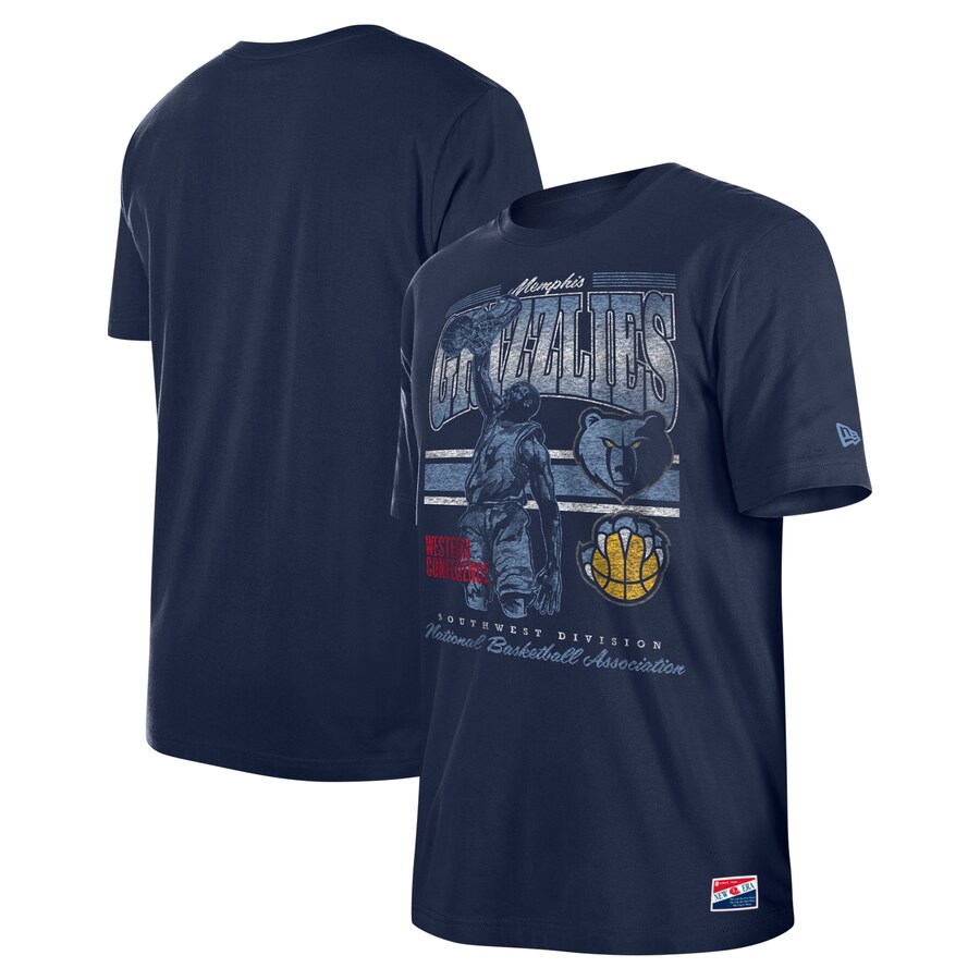 Men's Memphis Grizzlies New Era Navy Enzyme Wash Oversized T-Shirt - Ujersey Shop