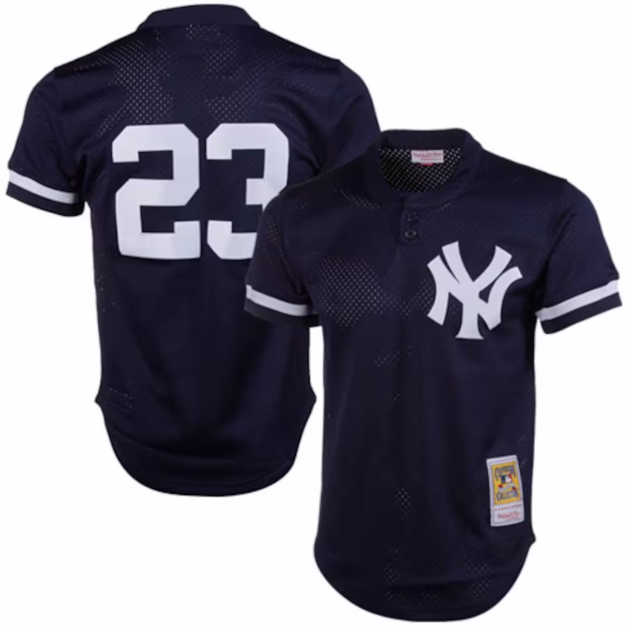 Men's New York Yankees Don Mattingly Mitchell & Ness Navy 1995 Authentic Cooperstown Collection Mesh Batting Practice Jersey - Ujersey Shop
