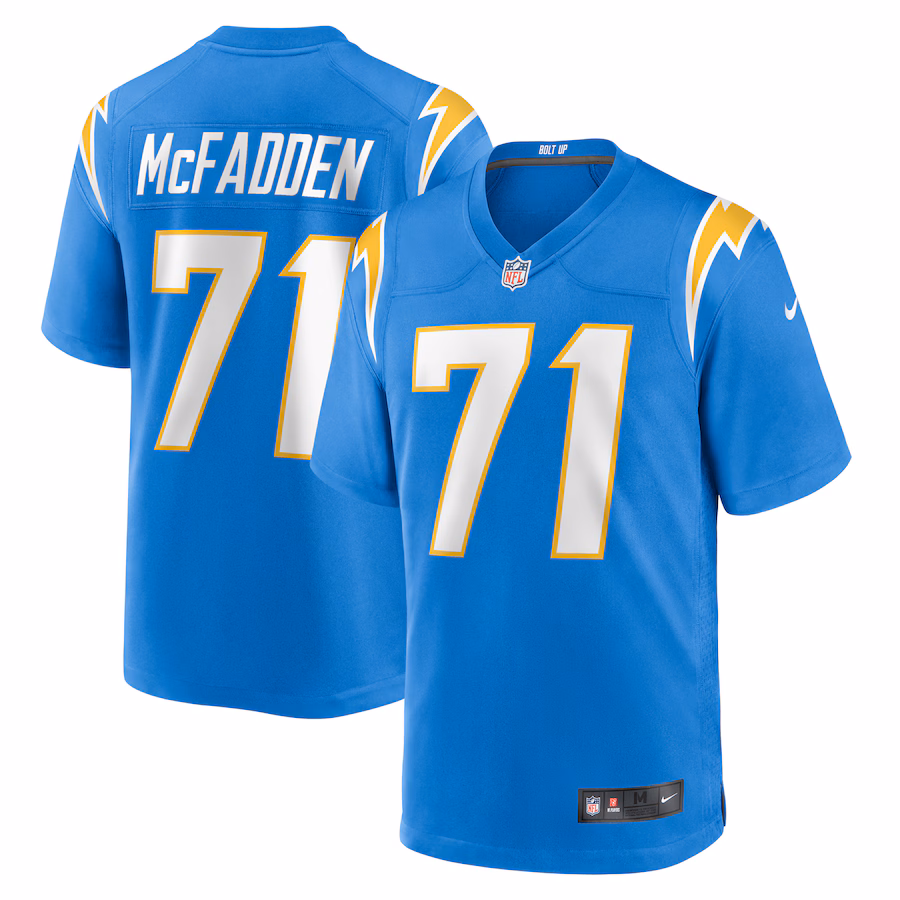 Men's Los Angeles Chargers Jordan McFadden Nike Powder Blue Team Game Jersey - Ujersey Shop