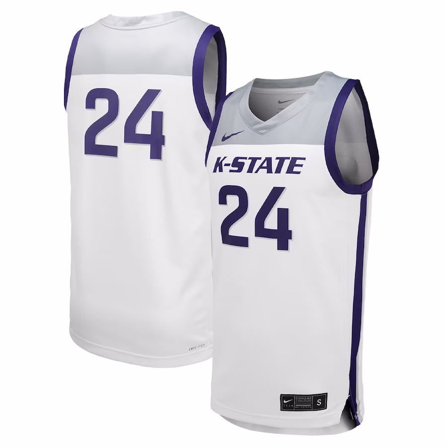 #23 Kansas State Wildcats Nike Unisex Team Replica Basketball Jersey - White - Ujersey Shop
