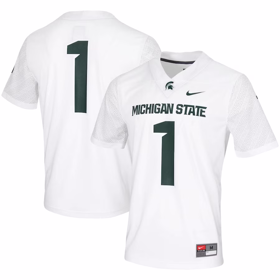 #1 Michigan State Spartans Nike Untouchable Game Jersey - White - Ujersey Shop