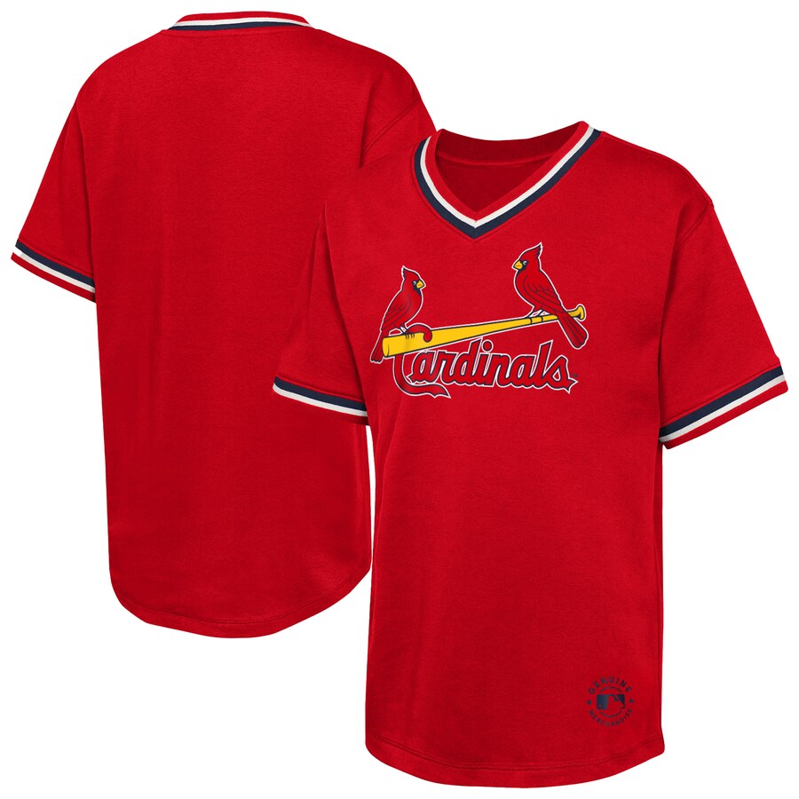 Youth St. Louis Cardinals Red Relief Pitcher V-Neck T-Shirt - Ujersey Shop