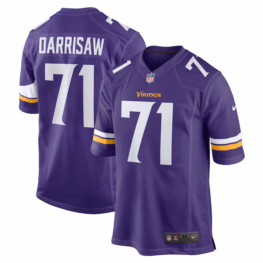 Men's Minnesota Vikings Christian Darrisaw Nike Purple Game Jersey - Ujersey Shop