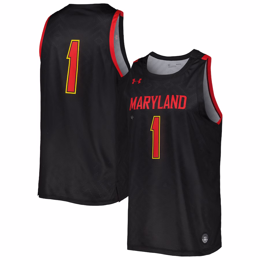 Maryland Terrapins Under Armour Replica Basketball Jersey - Black - Ujersey Shop