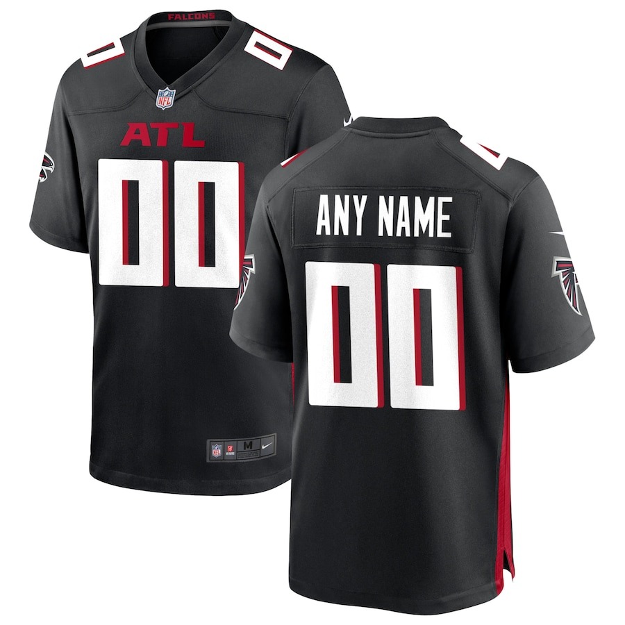 Men's Atlanta Falcons Nike Black Custom Game Jersey - Ujersey Shop