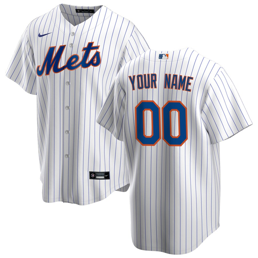 Men's New York Mets Nike White Home Replica Custom Jersey - Ujersey Shop