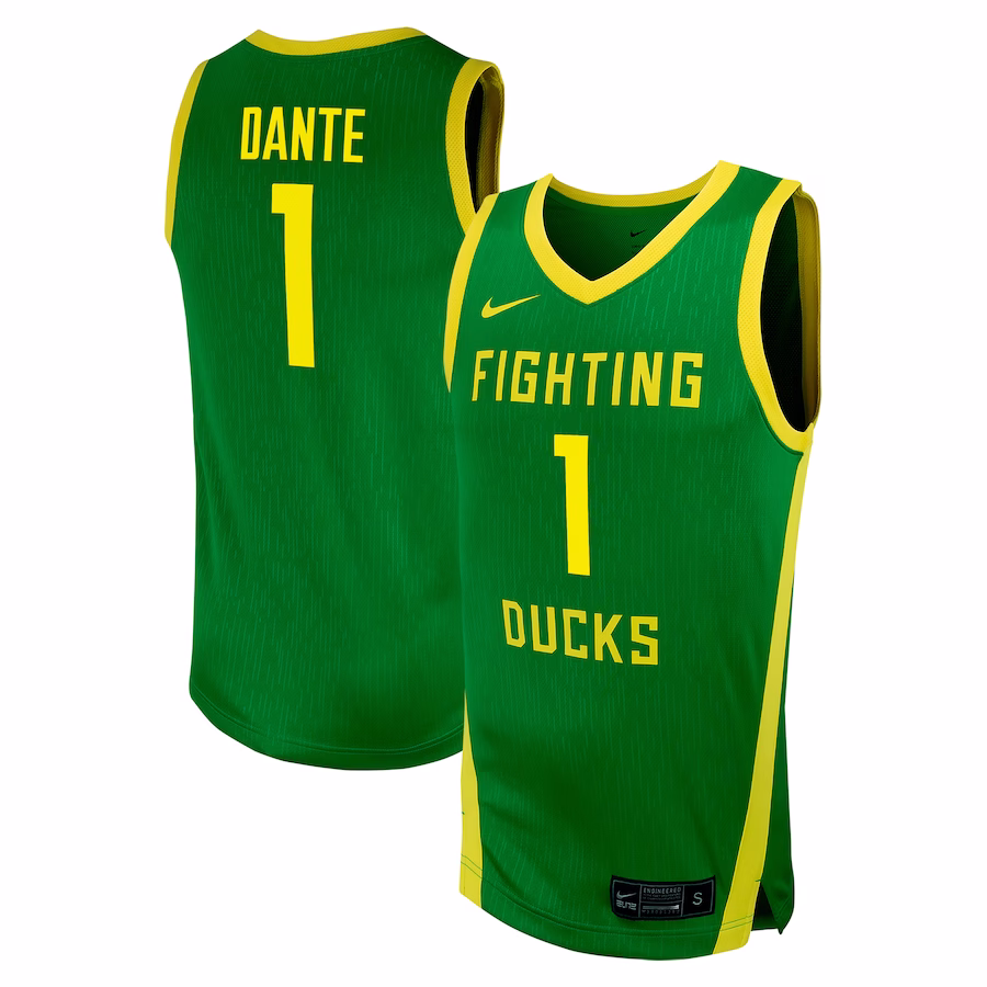 N'Faly Dante Oregon Ducks Nike NIL Basketball Replica Player Jersey - Green - Ujersey Shop