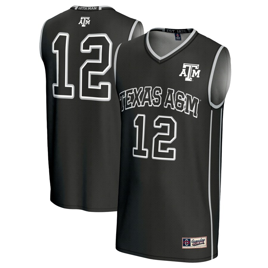 #12 Texas A&M Aggies GameDay Greats Unisex Basketball Lightweight Fashion Jersey - Black - Ujersey Shop