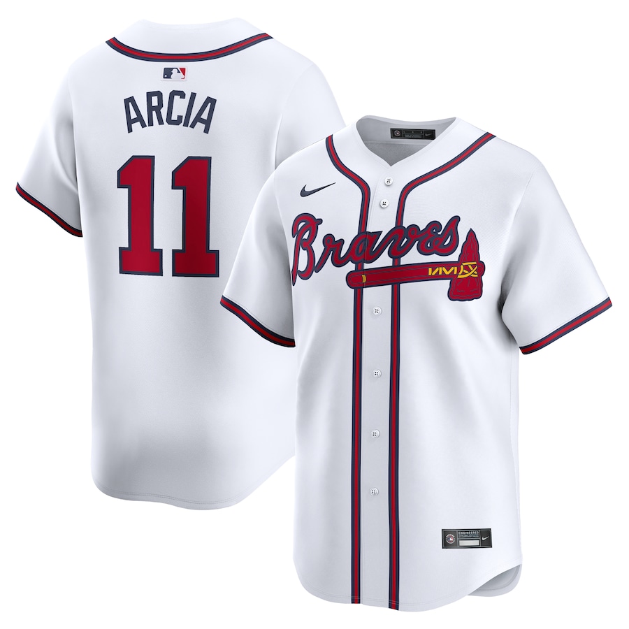 Men's Atlanta Braves Orlando Arcia Nike White Home Limited Player Jersey - Ujersey Shop