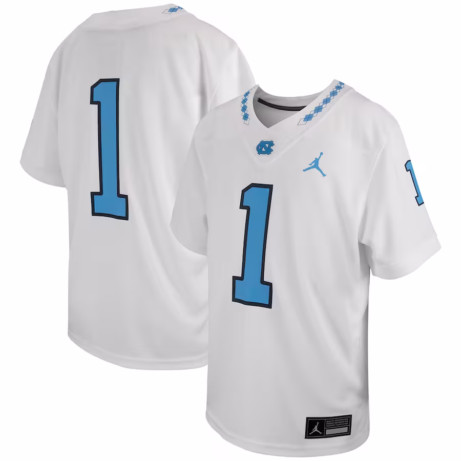 #1 North Carolina Tar Heels Jordan Brand Toddler Untouchable Football Jersey - White - Ujersey Shop