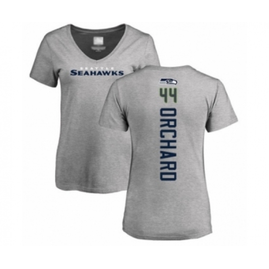 Football Women's Seattle Seahawks #44 Nate Orchard Ash Backer T-Shirt - Ujersey Shop