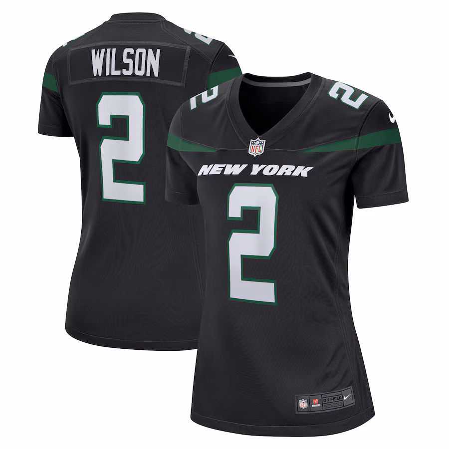 Women's New York Jets Zach Wilson Nike Black Player Jersey - Ujersey Shop