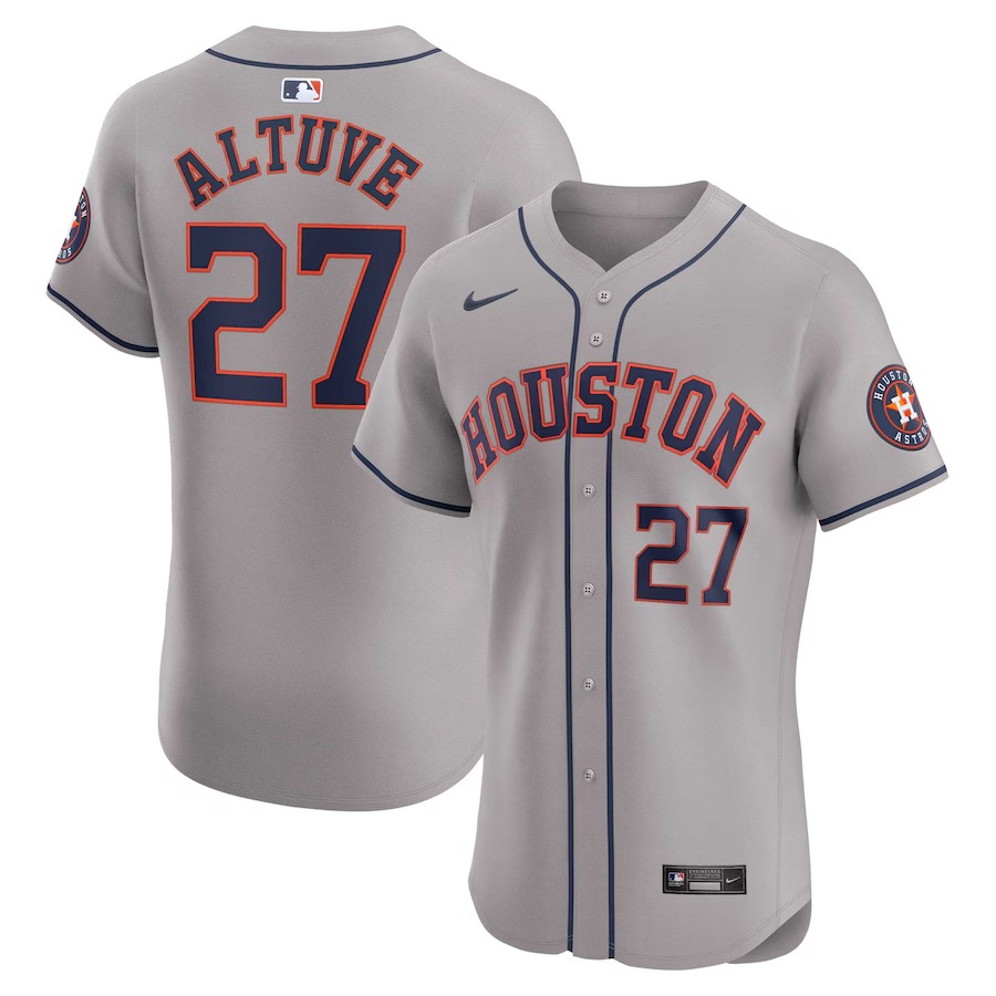 Men's Houston Astros Jose Altuve Nike Gray Road Elite Player Jersey - Ujersey Shop