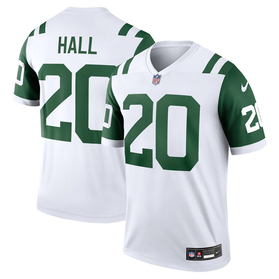 Men's New York Jets Breece Hall Nike White Legend Player Performance Top - Ujersey Shop