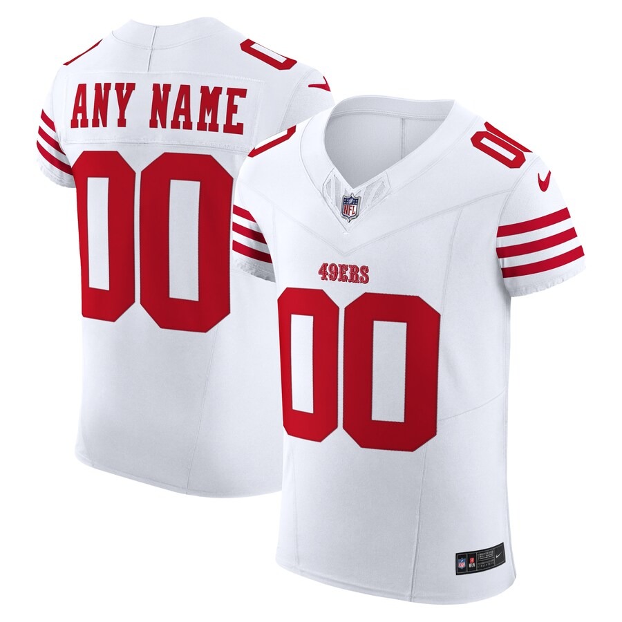 Men's San Francisco 49ers Nike White Vapor F.U.S.E. Elite Custom Jersey - Ujersey Shop