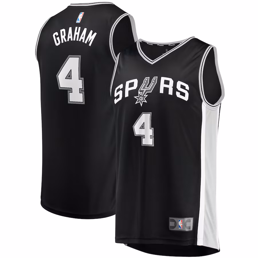 Youth San Antonio Spurs Devonte' Graham Fanatics Black Fast Break Player Jersey - Icon Edition - Ujersey Shop