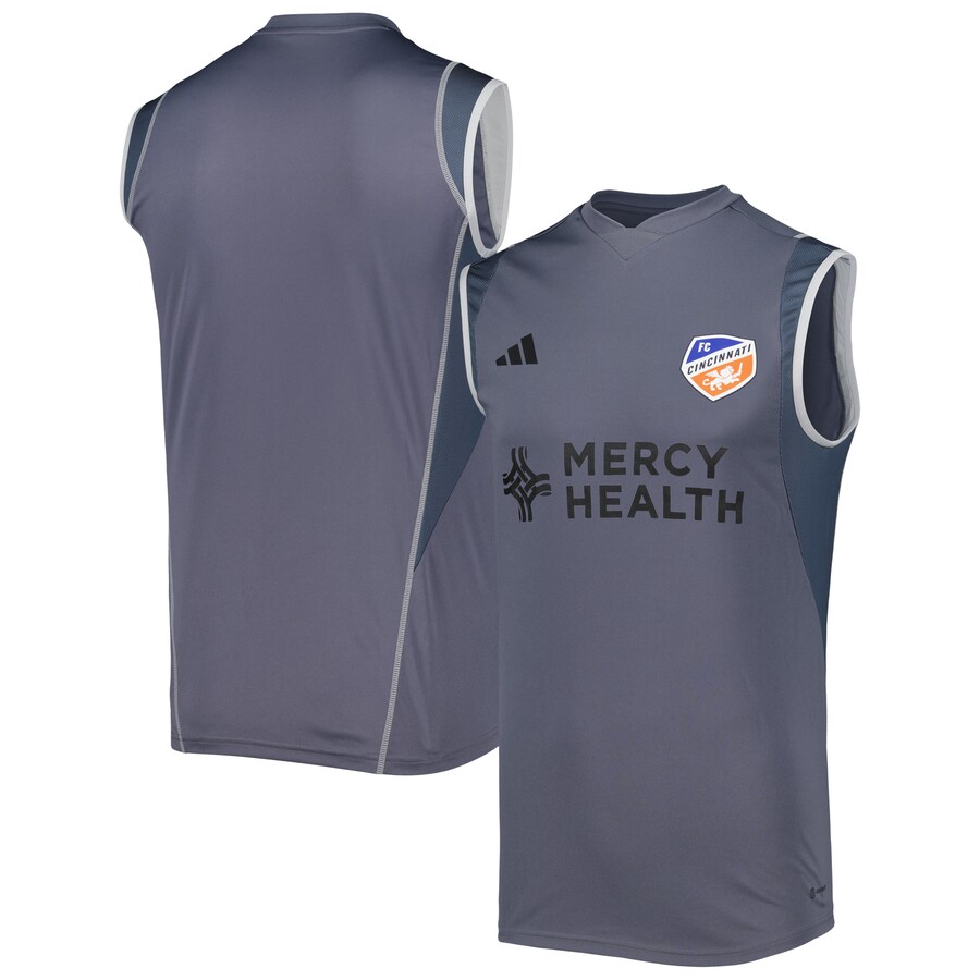 Men's FC Cincinnati adidas Gray 2023 On-Field Sleeveless Training Jersey - Ujersey Shop