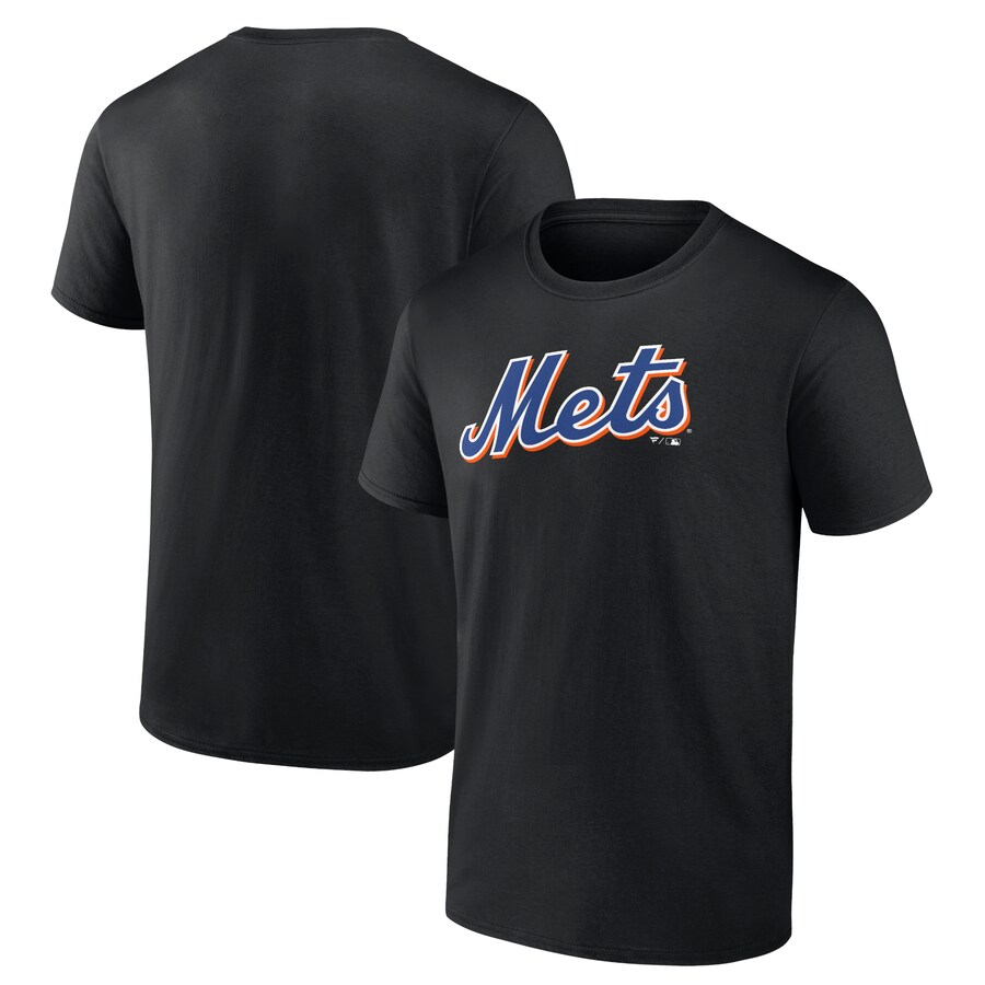 Men's New York Mets Black Official Team Logo T-Shirt - Ujersey Shop