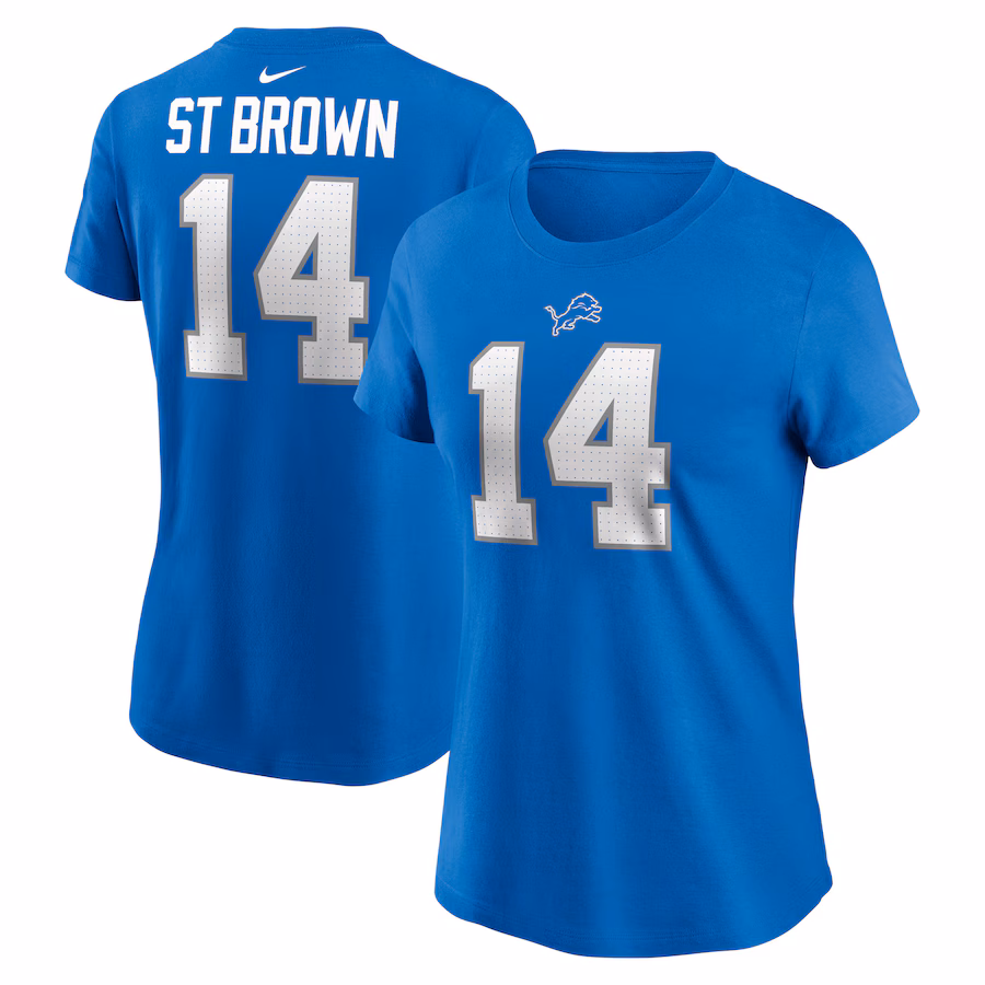 Women's Detroit Lions Fanatics Blue Cheerleader Long Sleeve T-Shirt - Ujersey Shop