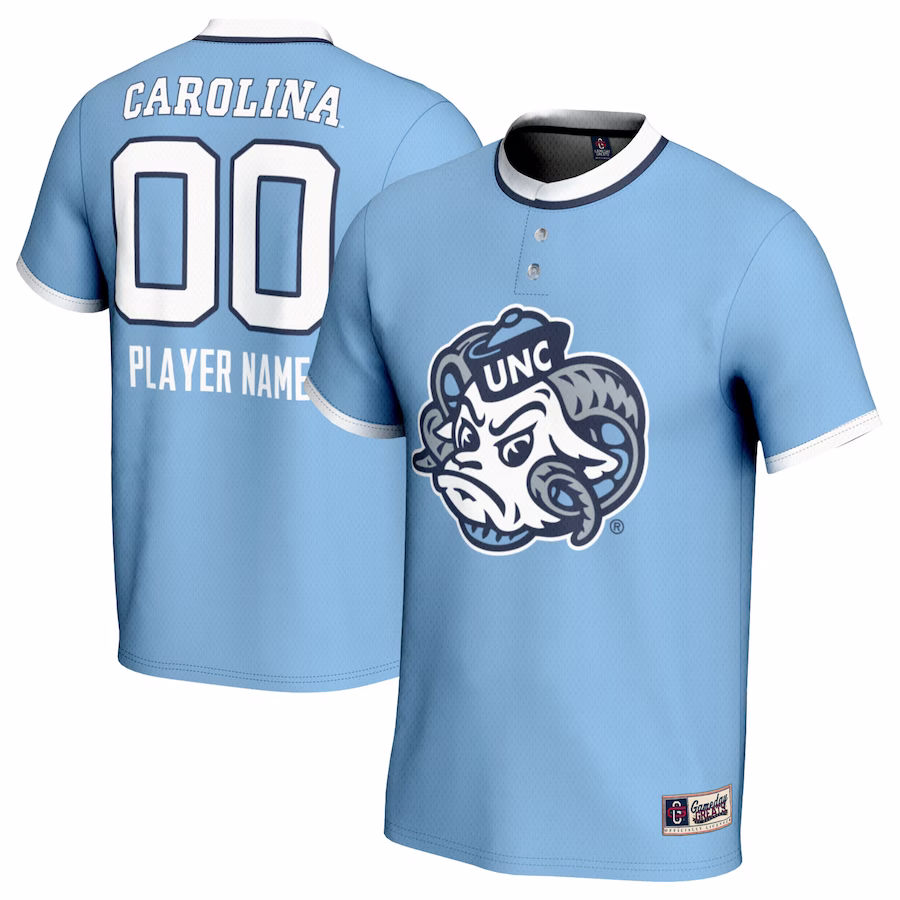 North Carolina Tar Heels GameDay Greats Unisex NIL Pick-A-Player Lightweight Softball Mascot Jersey - Carolina Blue - Ujersey Shop