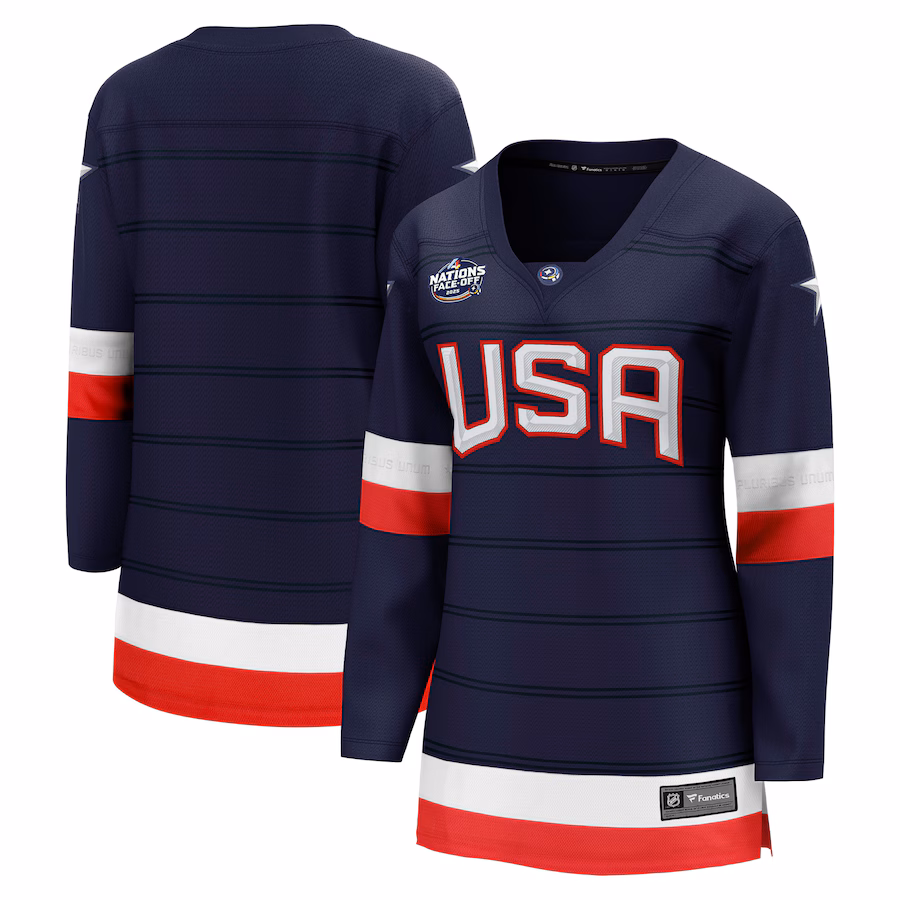 Women's USA Fanatics Navy 2025 4 Nations Face-Off Breakaway Jersey - Ujersey Shop