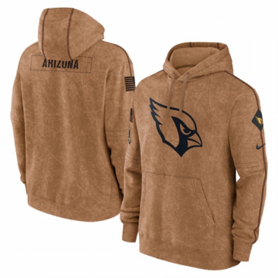 Men's Arizona Cardinals Nike Brown 2023 Salute To Service Club Pullover Hoodie - Ujersey Shop