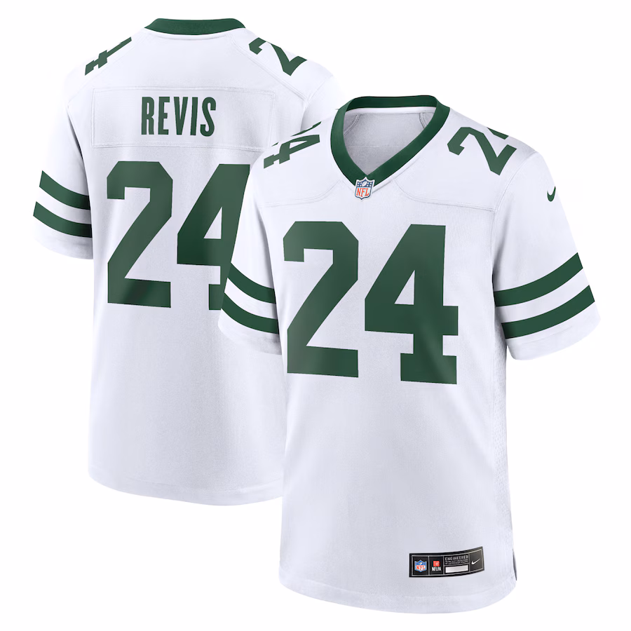 Men's New York Jets Darrelle Revis Nike White Legacy Retired Player Game Jersey - Ujersey Shop