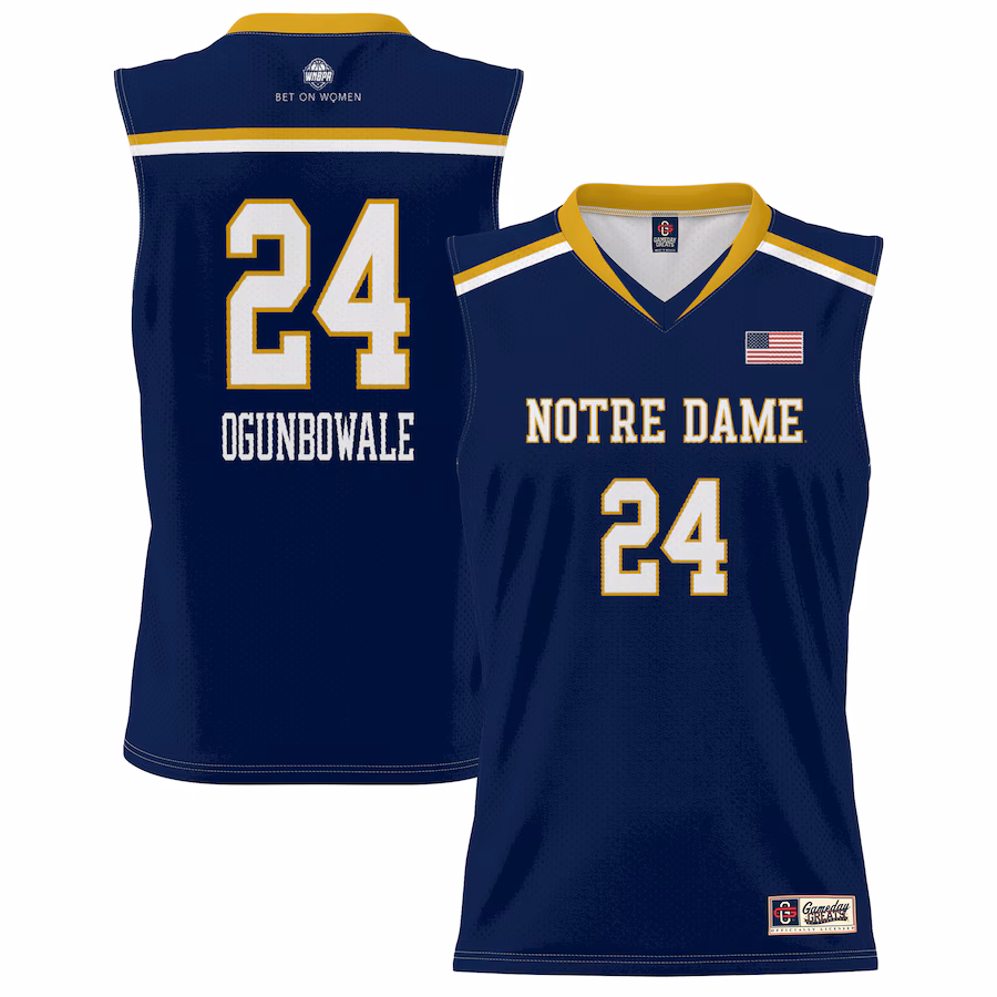 Unisex GameDay Greats Arike Ogunbowale Blue Notre Dame Fighting Irish Lightweight Basketball Alumni Jersey - Ujersey Shop