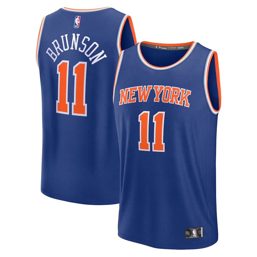 Men's New York Knicks Jalen Brunson Fanatics Blue Fast Break Replica Player Jersey - Icon Edition - Ujersey Shop