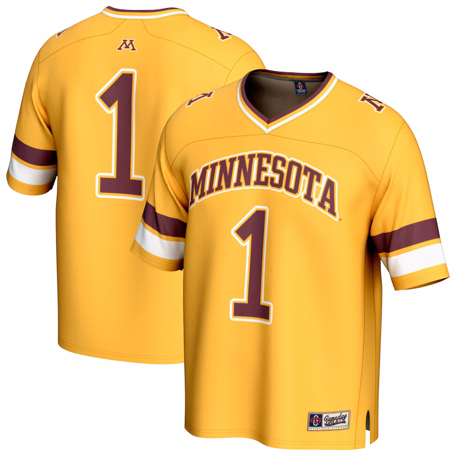 Youth GameDay Greats #1 Gold Minnesota Golden Gophers Collegiate Football Fashion Jersey - Ujersey Shop
