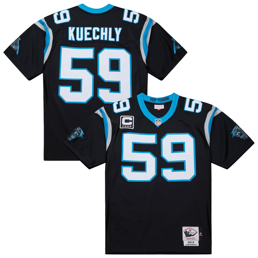 Men's Carolina Panthers Luke Kuechly Mitchell & Ness Black 2013 Authentic Throwback Retired Player Jersey - Ujersey Shop