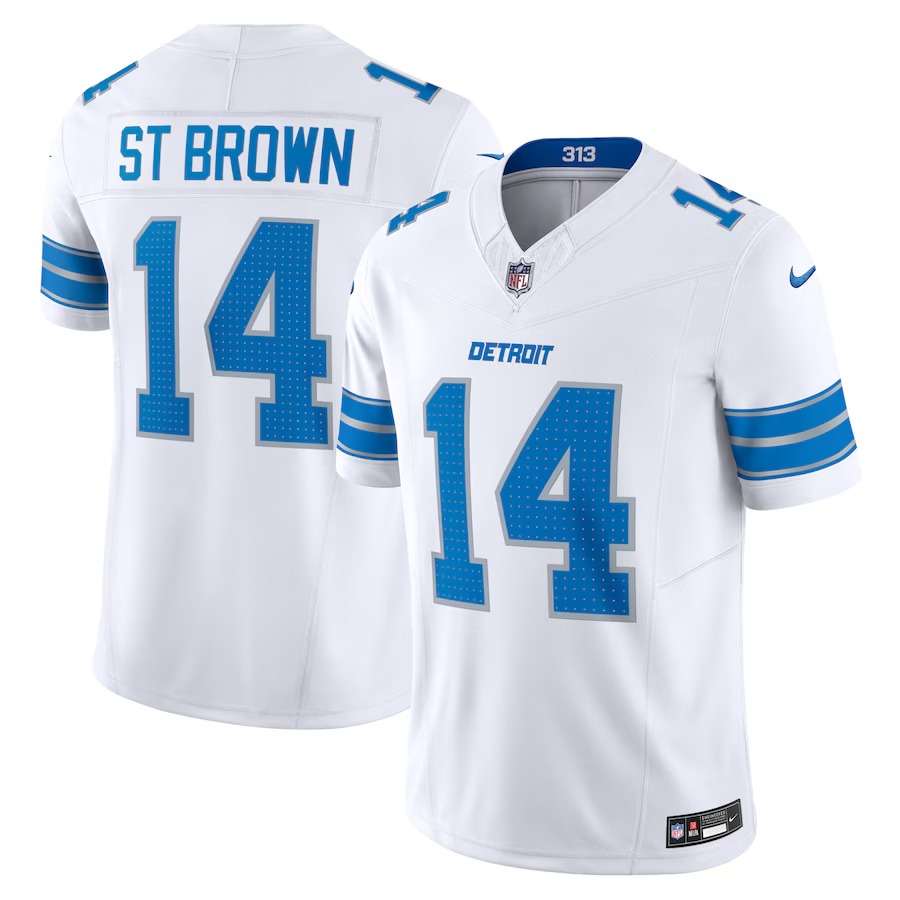 Men's Detroit Lions Amon-Ra St. Brown Nike White Vapor F.U.S.E. Limited Jersey - Ujersey Shop