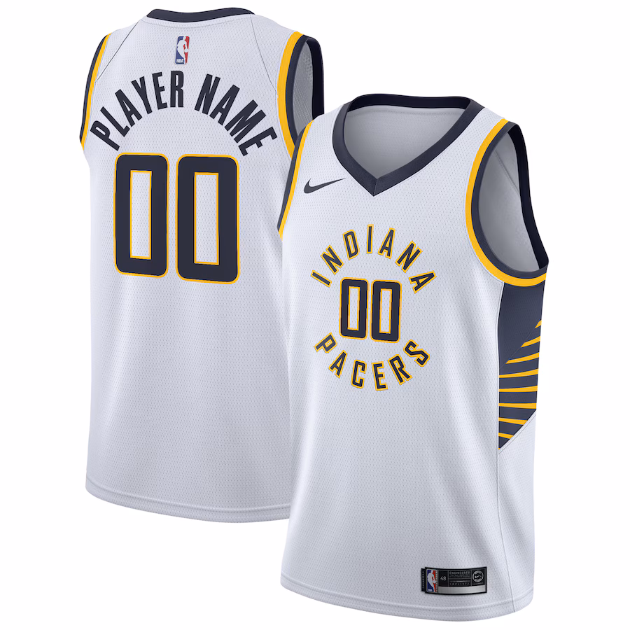 Men's Indiana Pacers Nike White 2020/21 Swingman Custom Jersey - Association Edition - Ujersey Shop