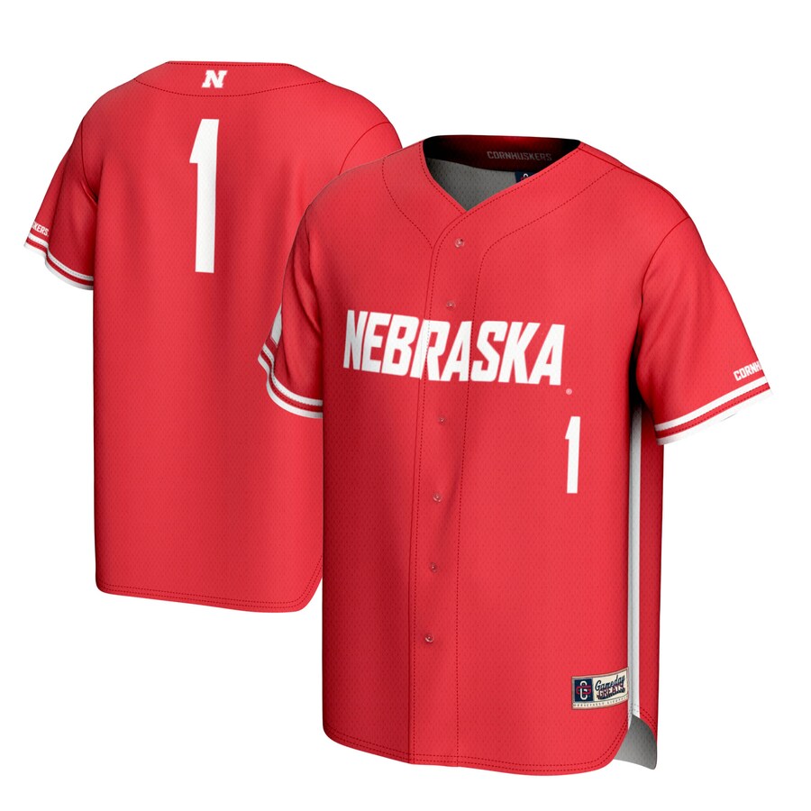 #1 Nebraska Huskers GameDay Greats Youth Lightweight Baseball Jersey - Scarlet - Ujersey Shop