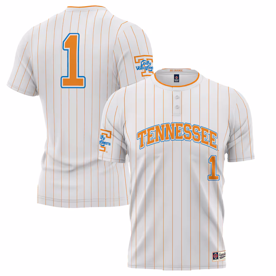 #1 Tennessee Volunteers GameDay Greats Youth Lightweight Softball Jersey - White - Ujersey Shop