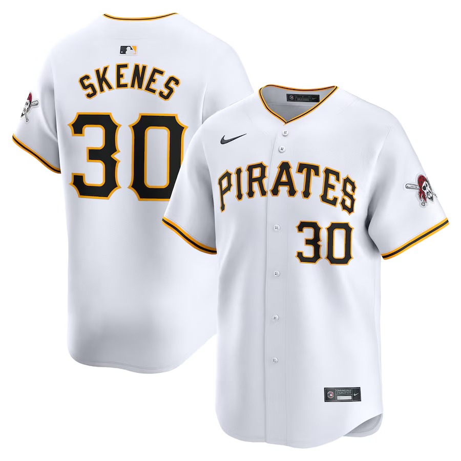 Youth Pittsburgh Pirates Paul Skenes Nike White Home Limited Player Jersey - Ujersey Shop