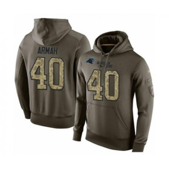 Football Carolina Panthers #40 Alex Armah Green Salute To Service Men's Pullover Hoodie - Ujersey Shop