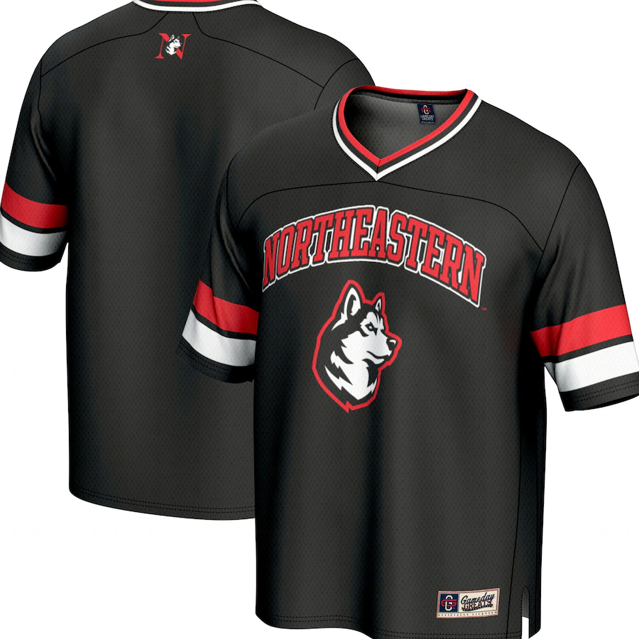 Men's GameDay Greats Black Northeastern Huskies Spirit Football Jersey - Ujersey Shop